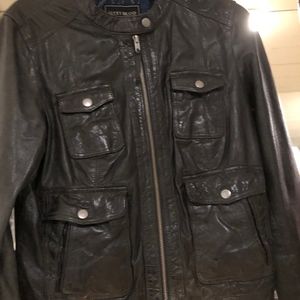 LUCKY BRAND BLACK LEATHER JACKET - Size 10 medium